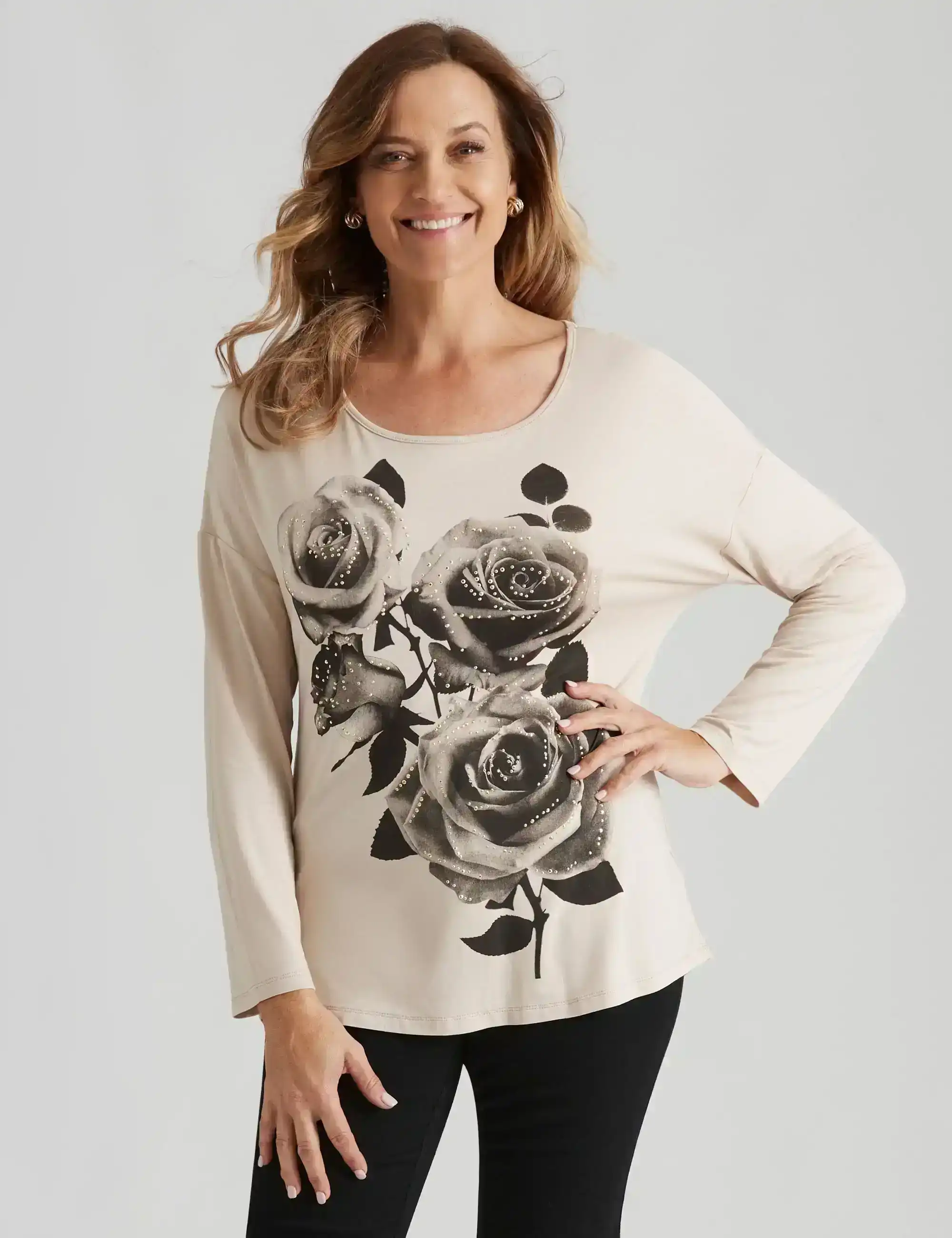 Millers Long Sleeve Graphic Print Top