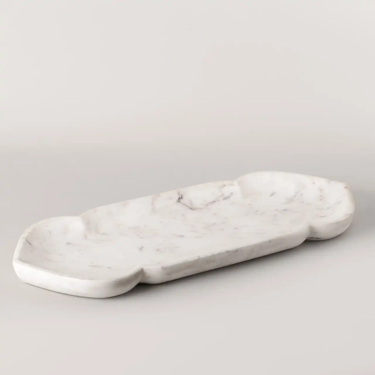 Compass Imports Marble Mishka Tray in White