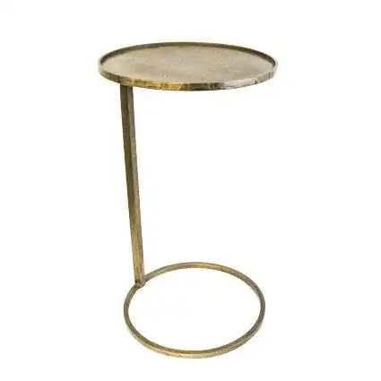 Provincial & Rustic Couch Side Table in Brass