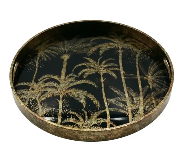 Zohi Interiors Gold Palm Tree Tray