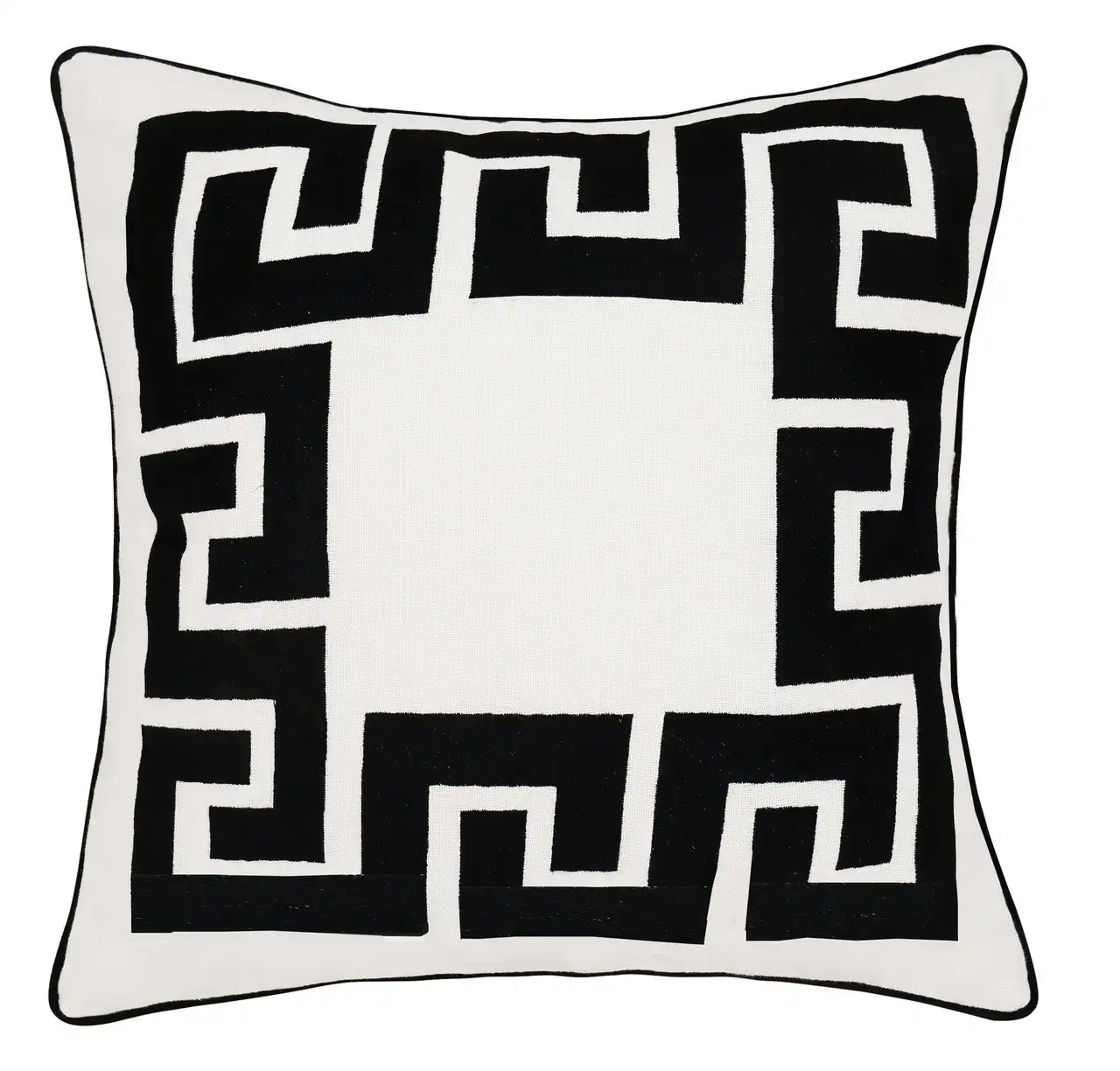 Textile Bazaar Greek Key Linen Cushion