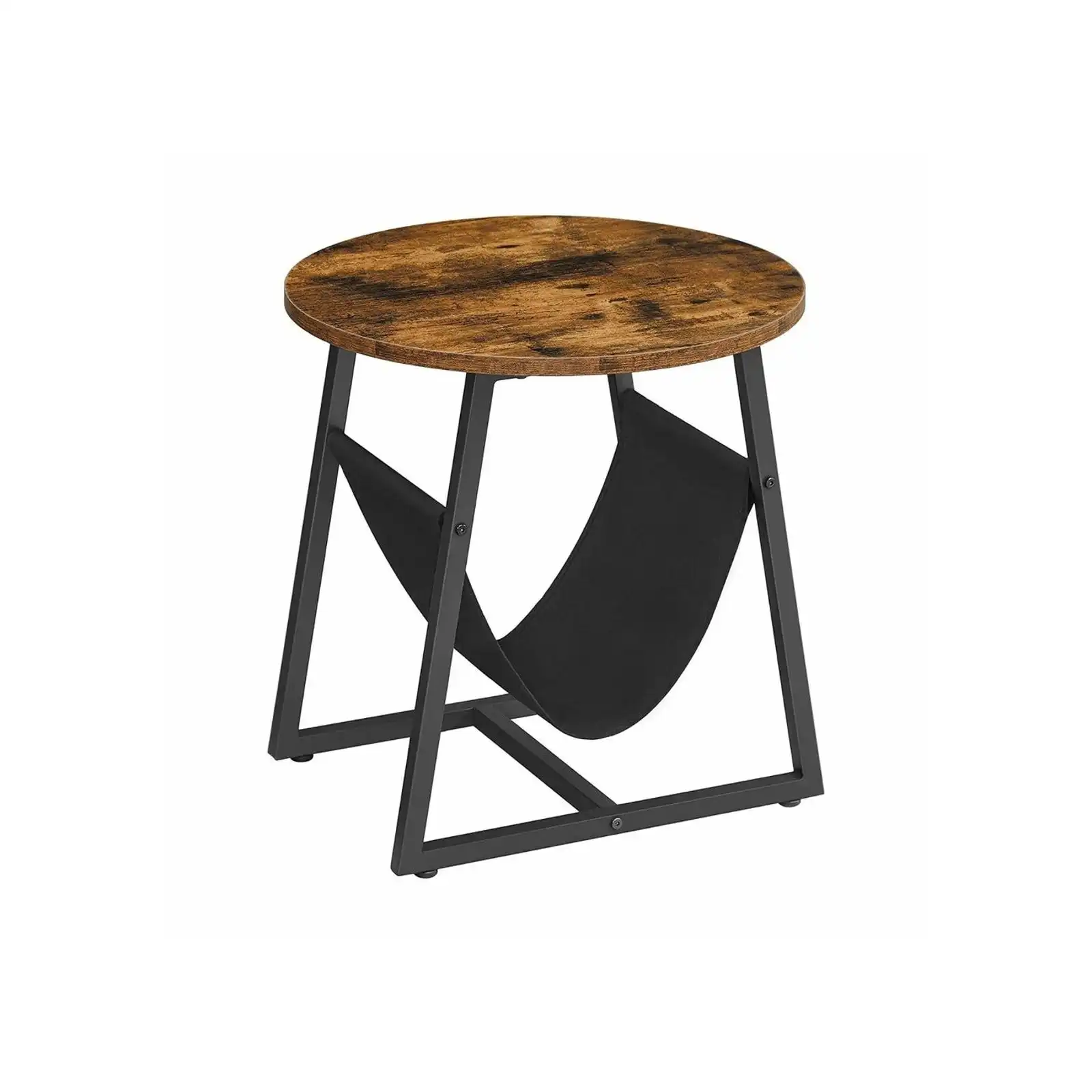 VASAGLE Side Table with Storage Space Rustic Brown and Black