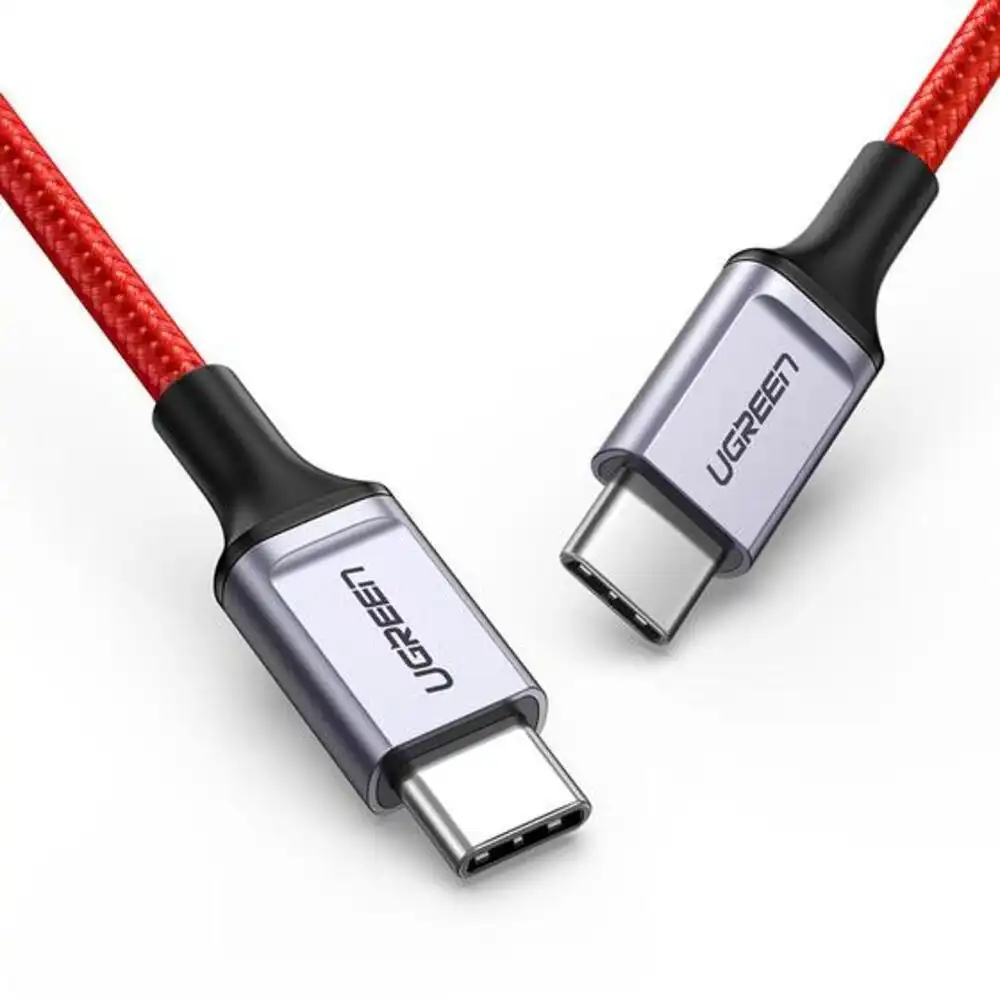 UGreen 60186, USB Type-C Male to USB Type-C Male Cable, 1 Meter, Support 60W Fast Charging, Red