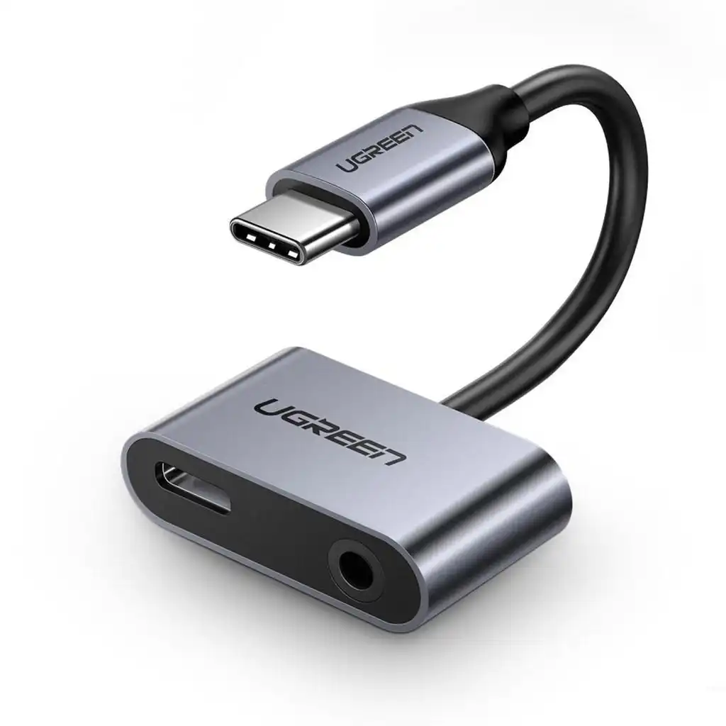 UGreen USB-C to 3.5mm Audio+ USB-C Female Adapter Headphone Cable 50596