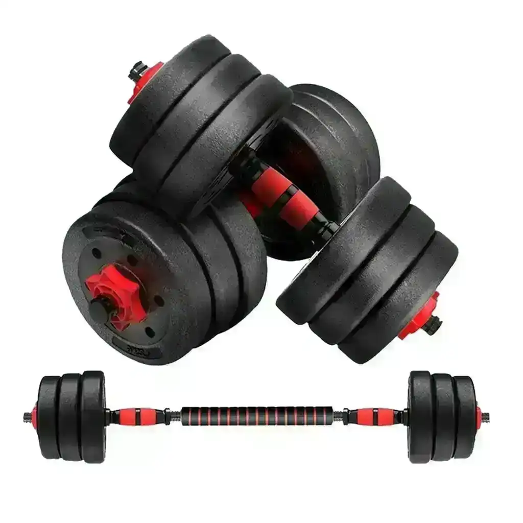 Verpeak Adjustable Rubber Dumbbell Home Gym Equipment Fitness Training Workout 15 KG