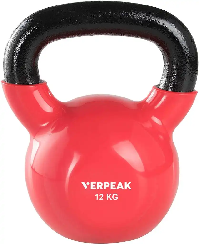 Verpeak Kettlebell 12kg Cast Iron Vinyl Coated Bodybuilding Fitness Home Workout
