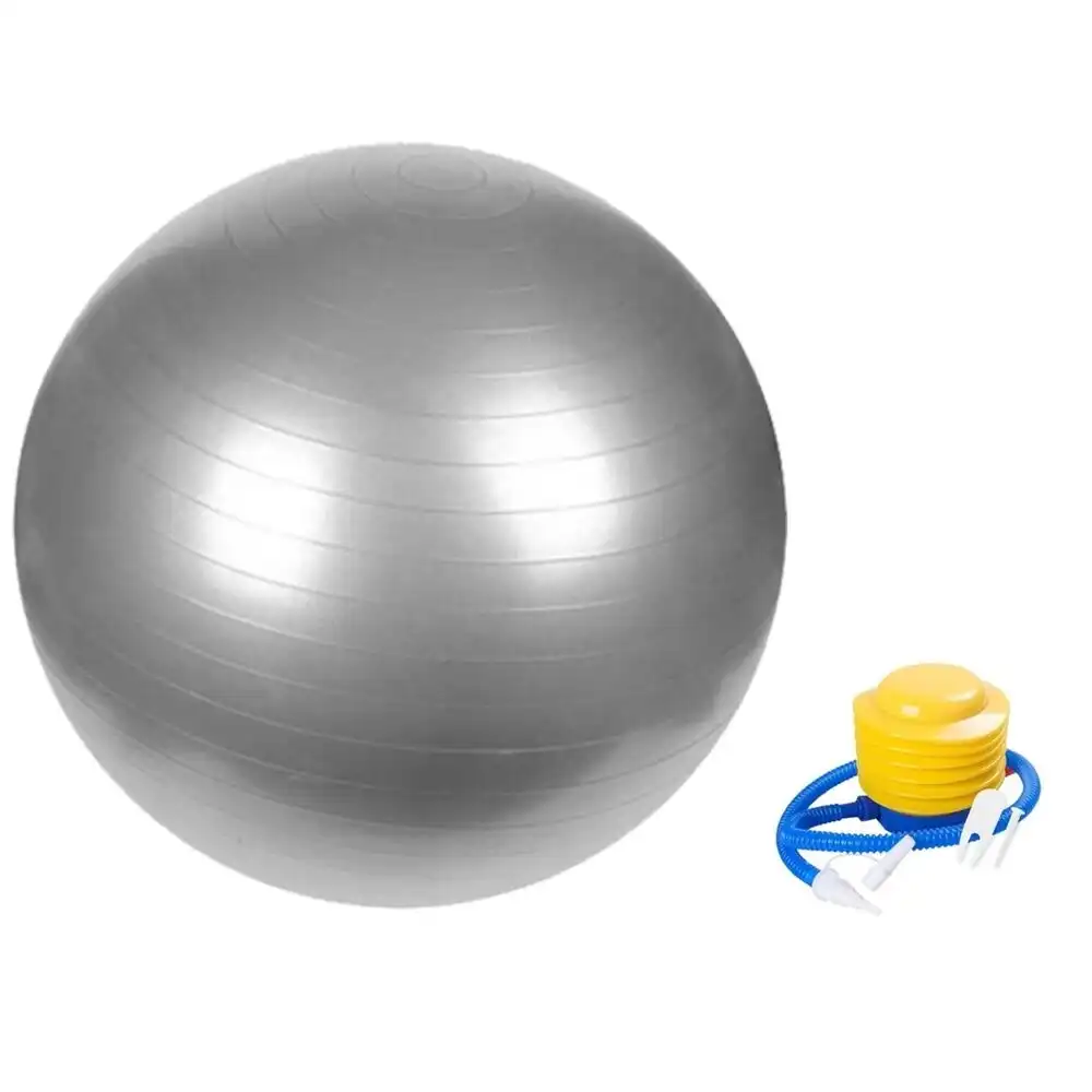 Verpeak Yoga Ball with Pump for Pilates Gym Home Exercise & Rehab 65cm Silver