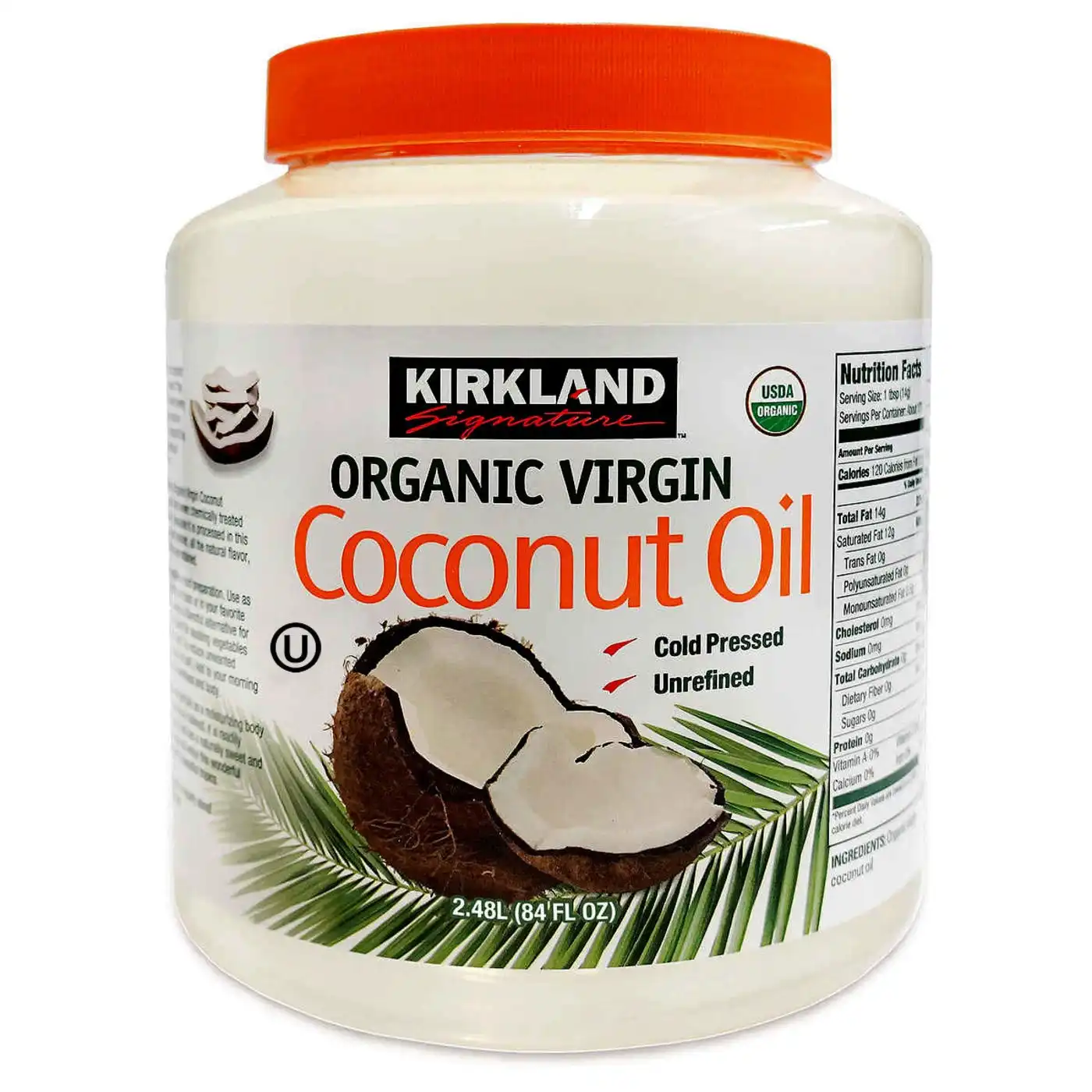 Kirkland Signature Organic Virgin Cold Pressed Coconut Oil 2.48L