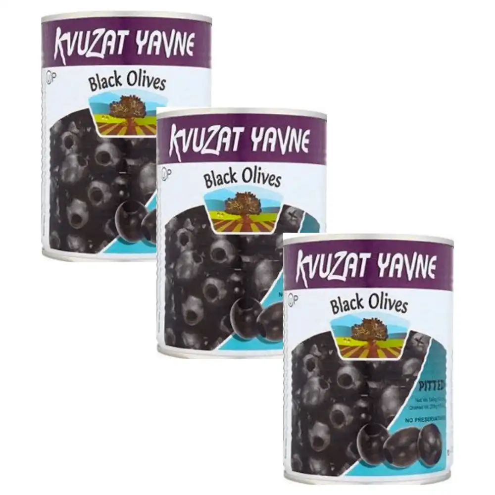 Kvuzat Yavne Pitted Black Olives 540g x 3