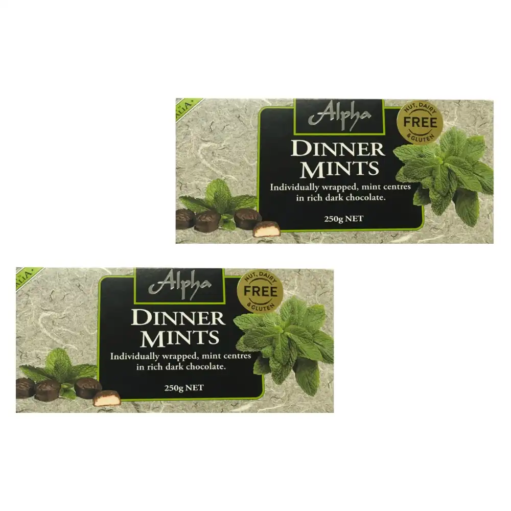 Alpha Chocolate Dinner Mints Gift Box 250g x 2