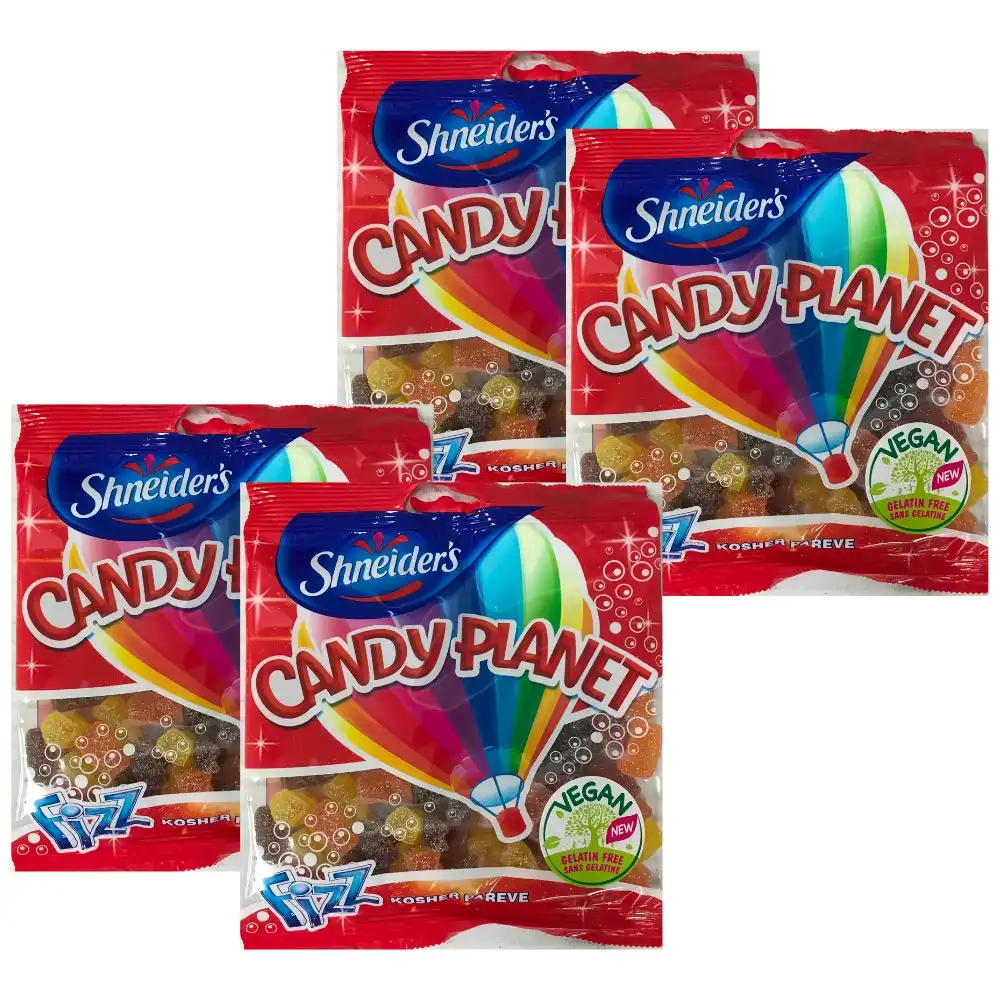 Shneiders Candy Planet Fizz Vegan Gummy Bears 150g x 4