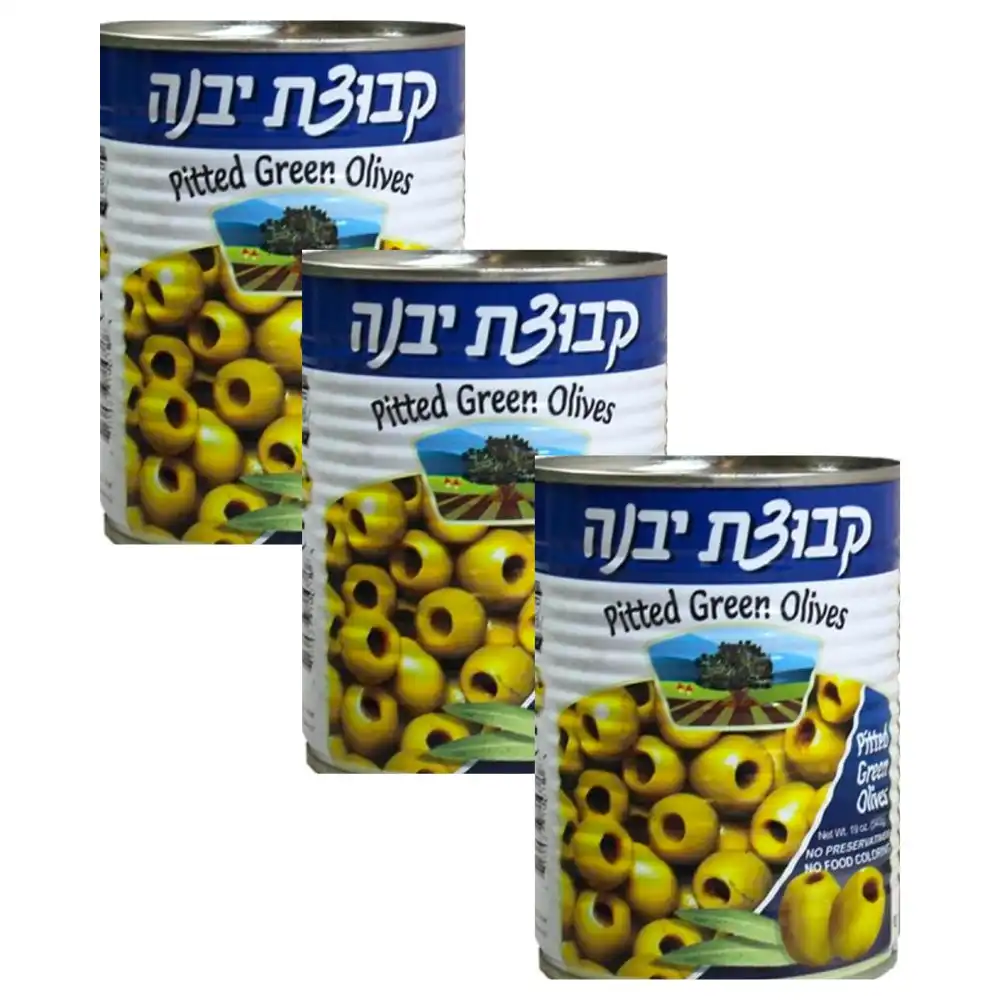 Kvuzat Yavne Green Olives Pitted 540g x 3