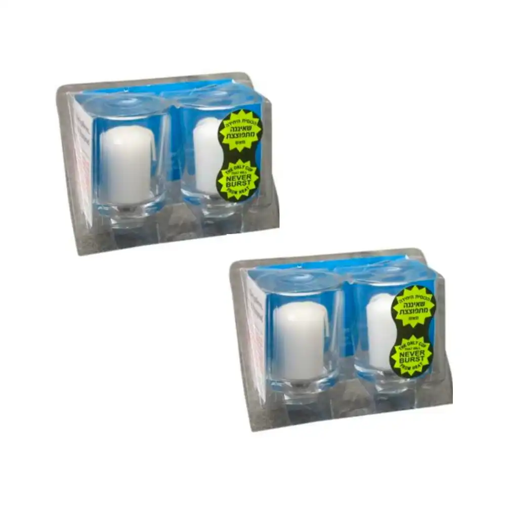 Neronim Glass Cups With Candles Twin Pack x 2