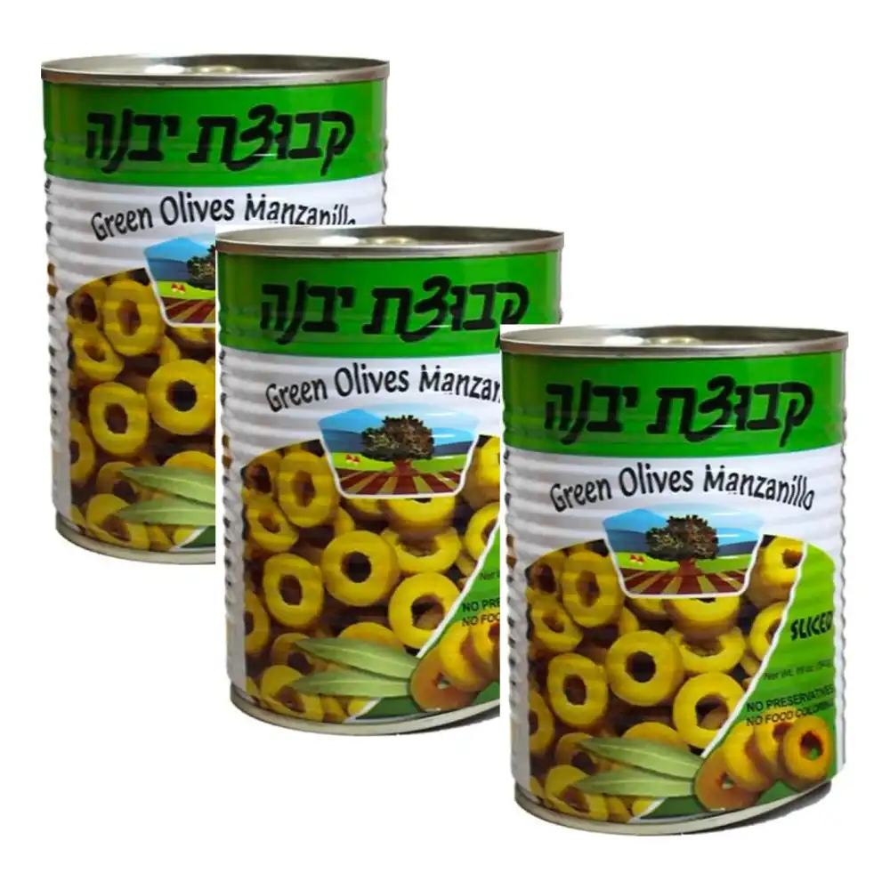 Kvuzat Yavne Green Olives Sliced 540g x 3