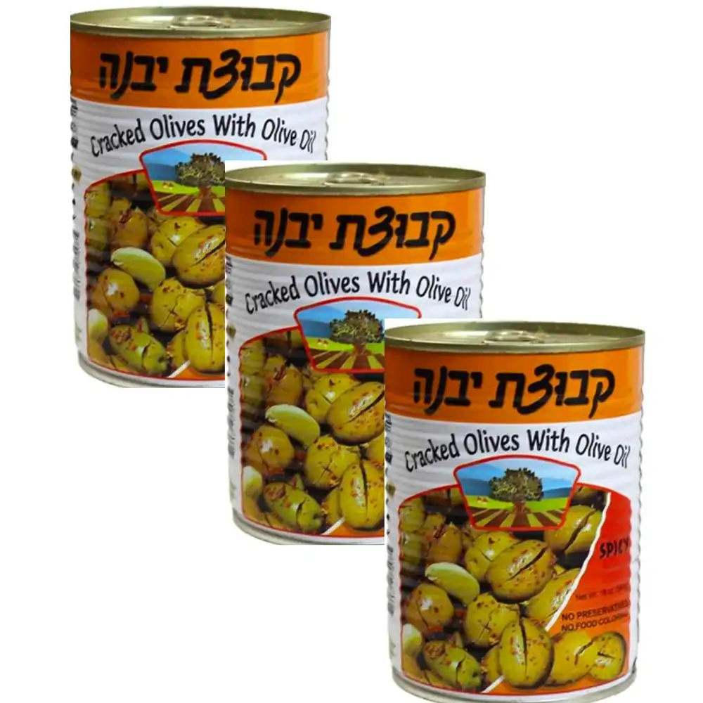 Kvuzat Yavne Cracked Spicy Olives 540g x 3
