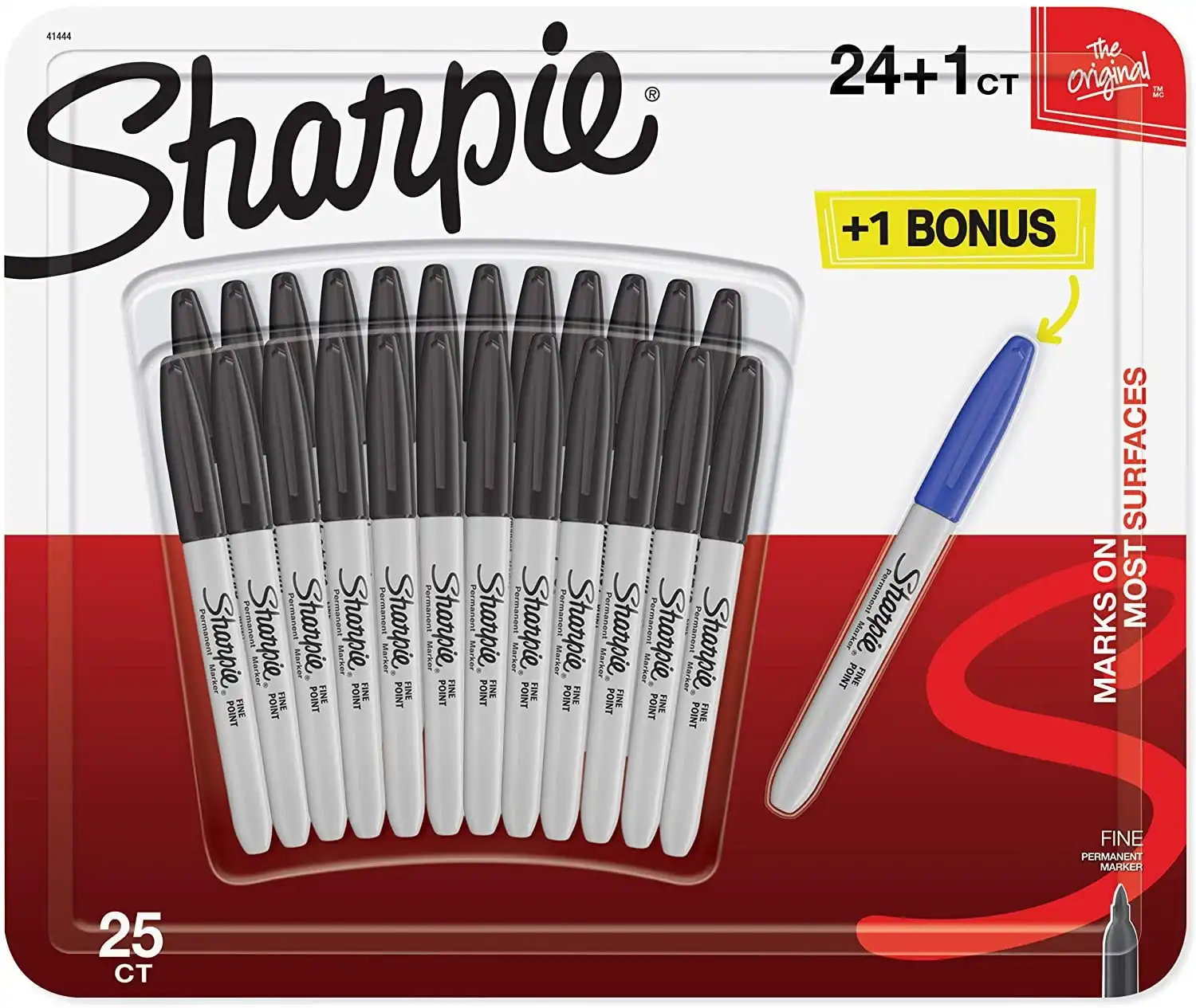 Sharpie Black Permanent Fine Markers 24 Pack +1