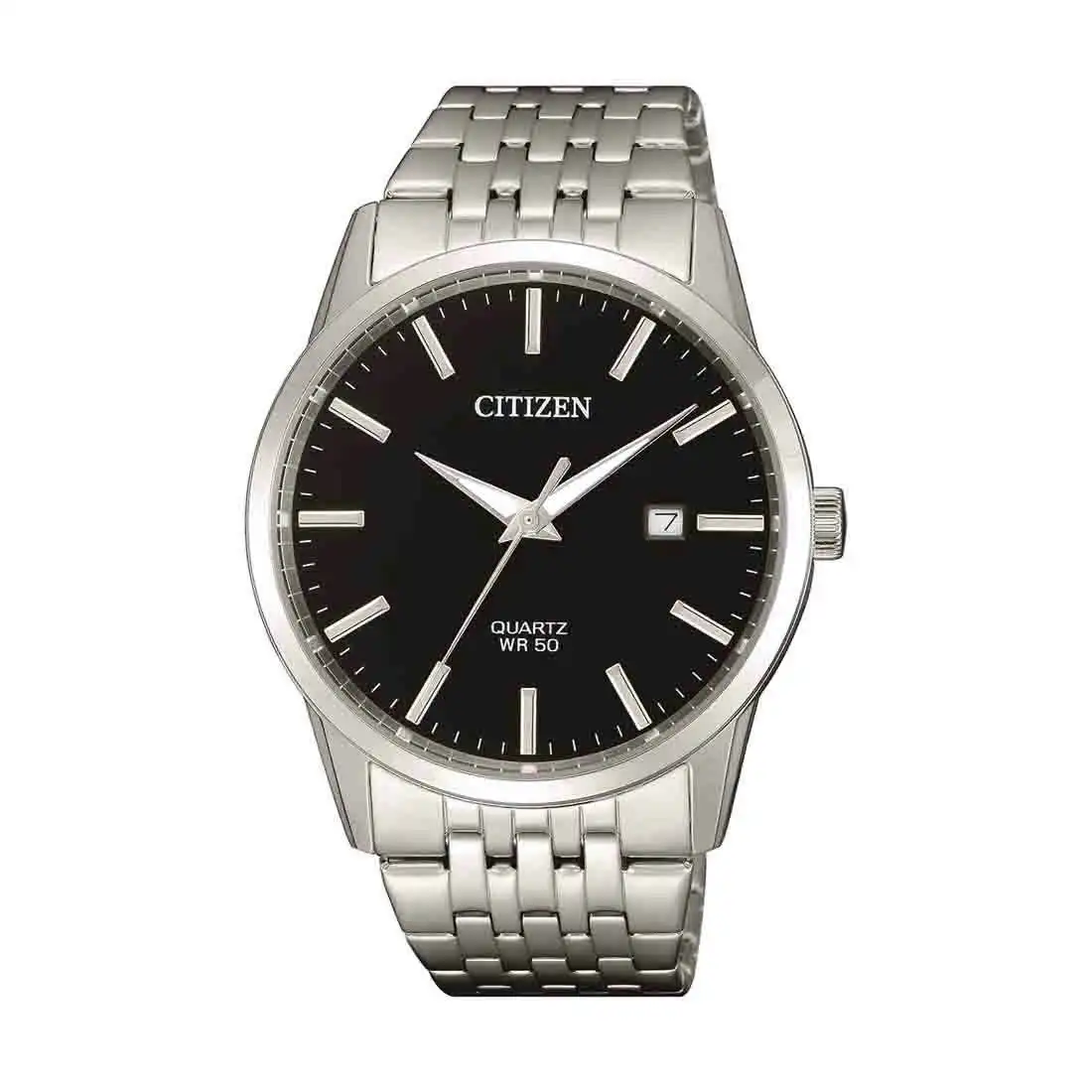 Citizen Men's Silver Stainless-Steel Black Face Watch Model BI5000-87E