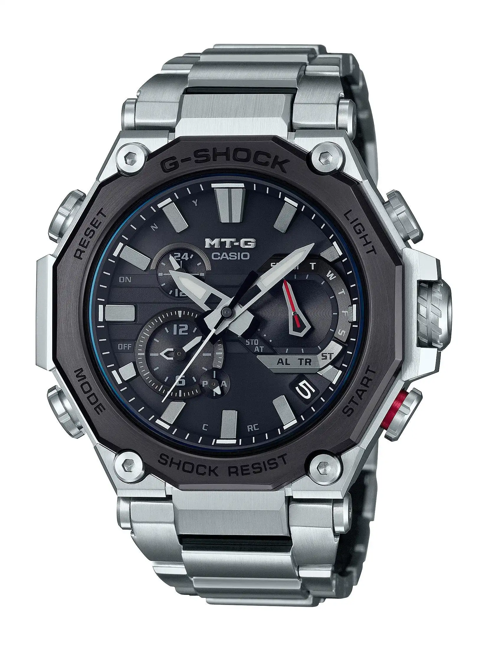 Casio G-Shock MT-G Bluetooth Solar Wave Septor Silver Watch MTG-B2000D-1ADR
