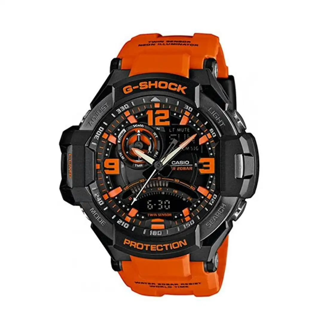 Casio G-Shock Orange an Black Dial Resin Strap Watch