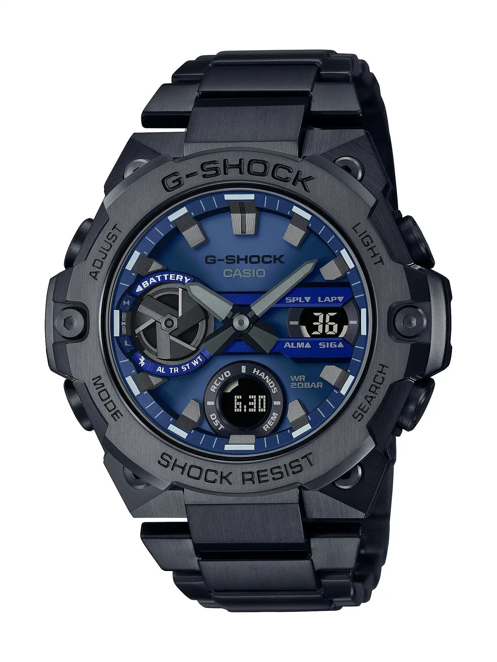 Casio G Shock G Steel Black and Blue Watch GST-B400BD-1A2DR