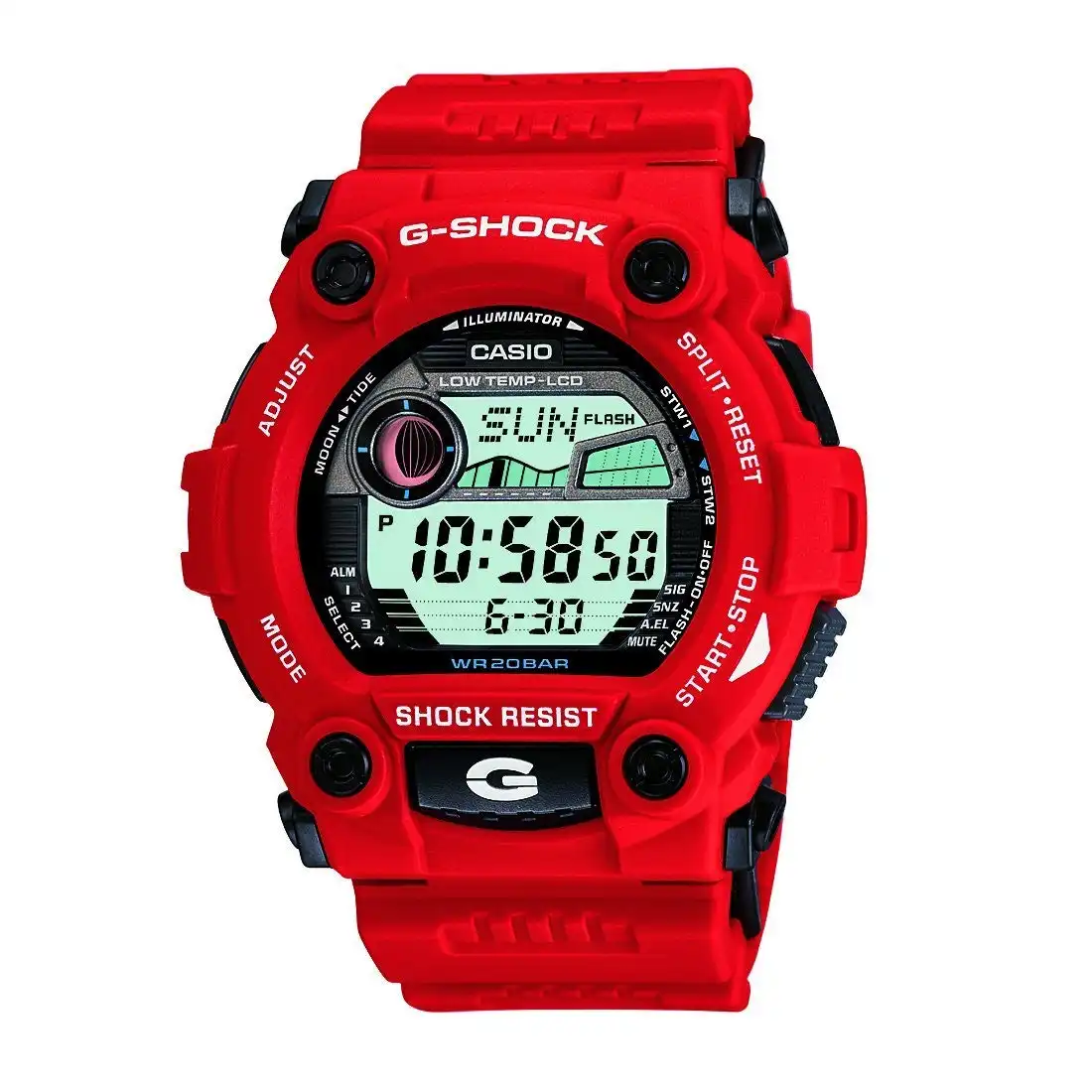 Casio G-Shock Digital 200M Red Resin Band Watch