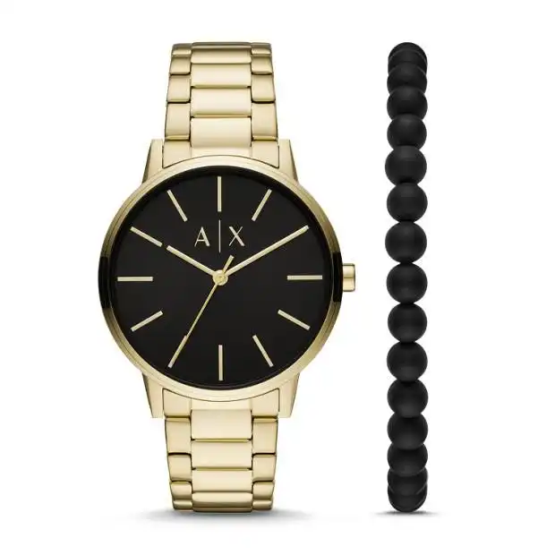 Armani Exchange Cayde Men's Gold Watch Gift Set AX7119