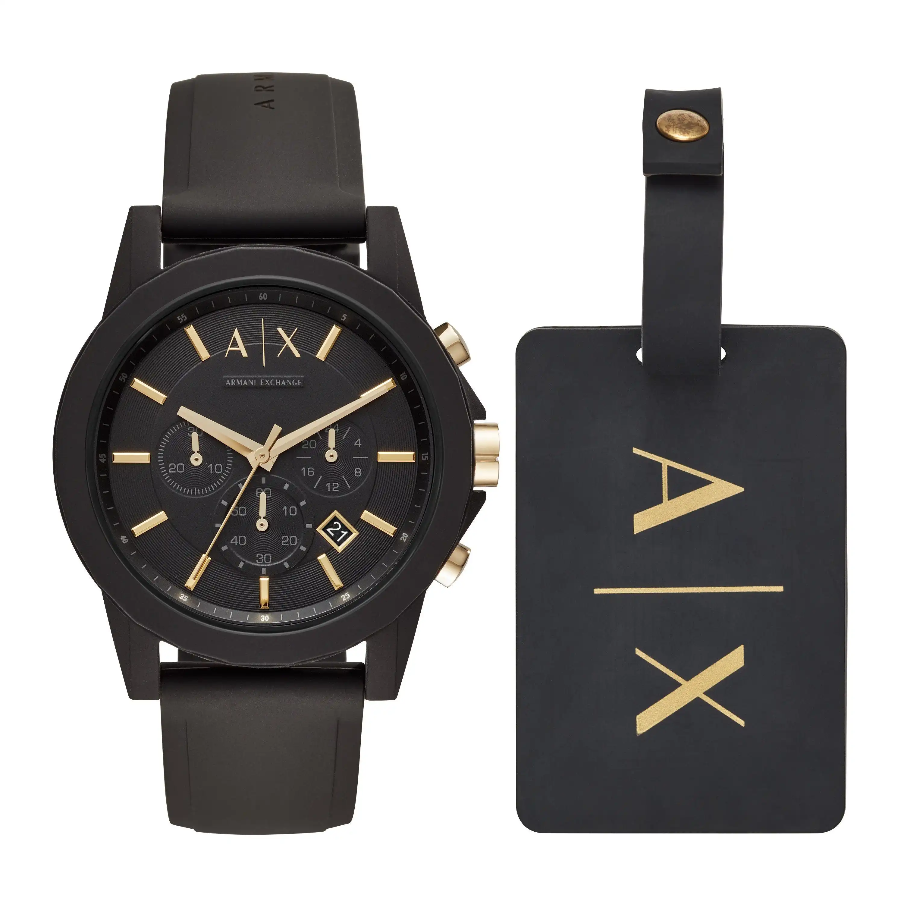 Armani Exchange Watch & Luggage Tag Gift Set AX7105