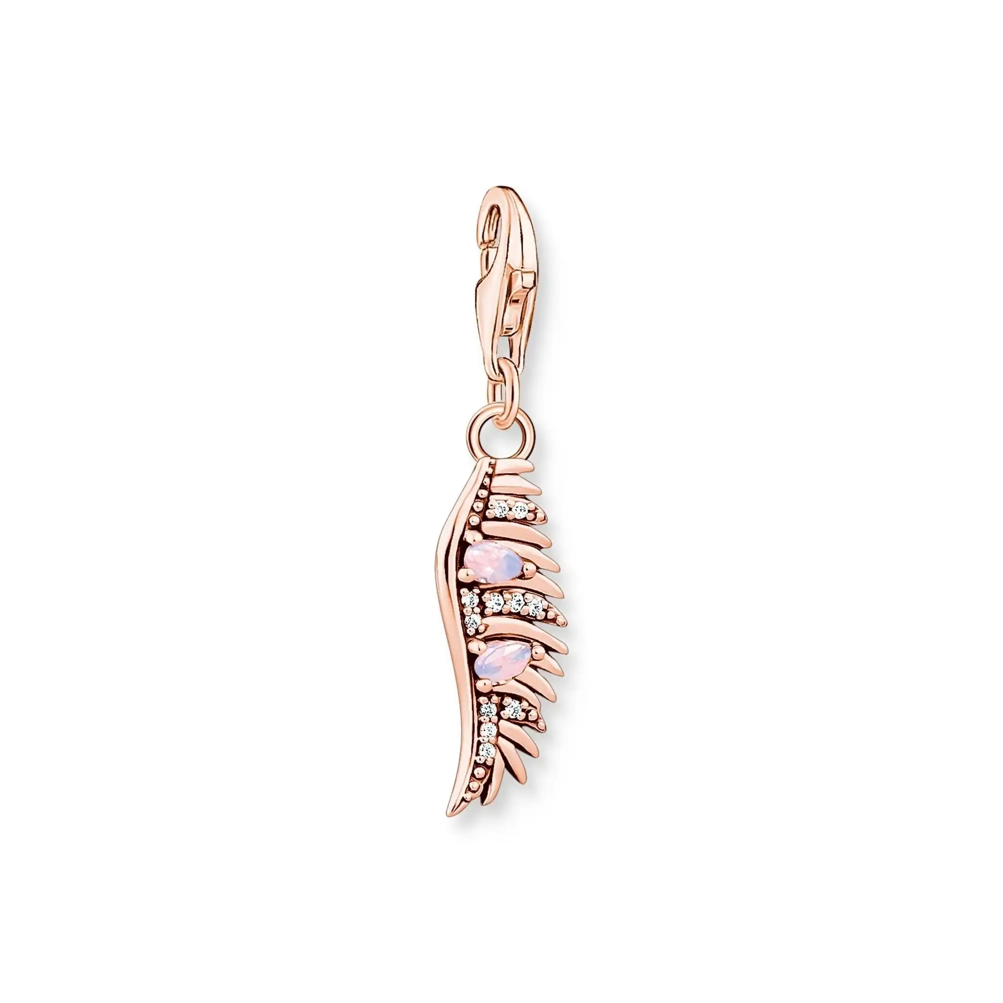 Thomas Sabo Charm pendant phoenix feather with pink stones rose gold