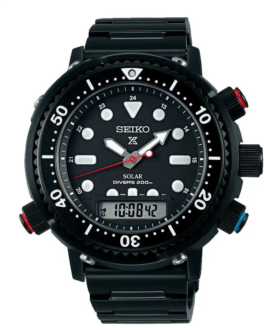 Seiko Prospex Hybrid Diver 40th Anniversary Limited Edition Black Men's Watch SNJ037P
