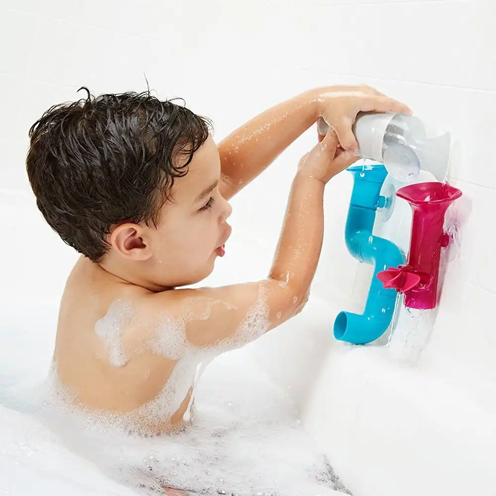 Boon Tubes Building Bath Toy Set Bathing Water Tub Play Suction Cup Kids/Toddler