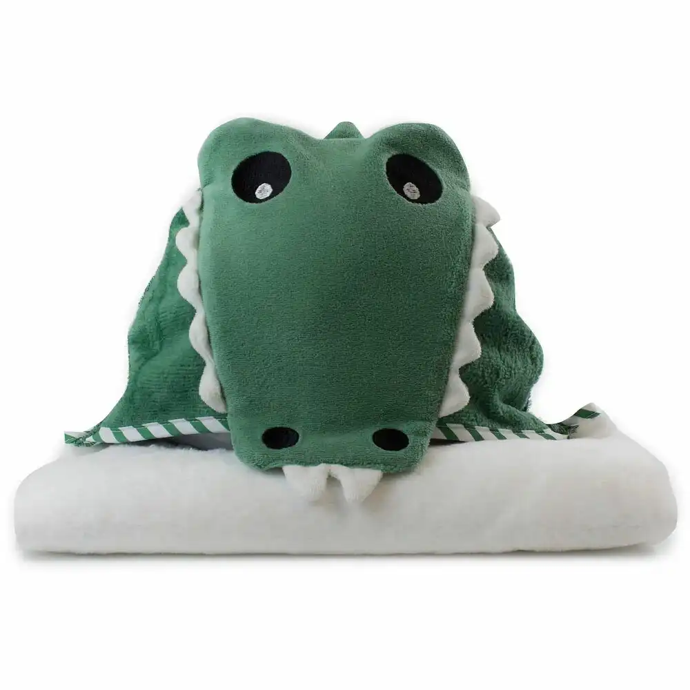 Bubba Blue Animals Crocodile Novelty Hooded Nursery/Infant Wrap Baby Bath Towel