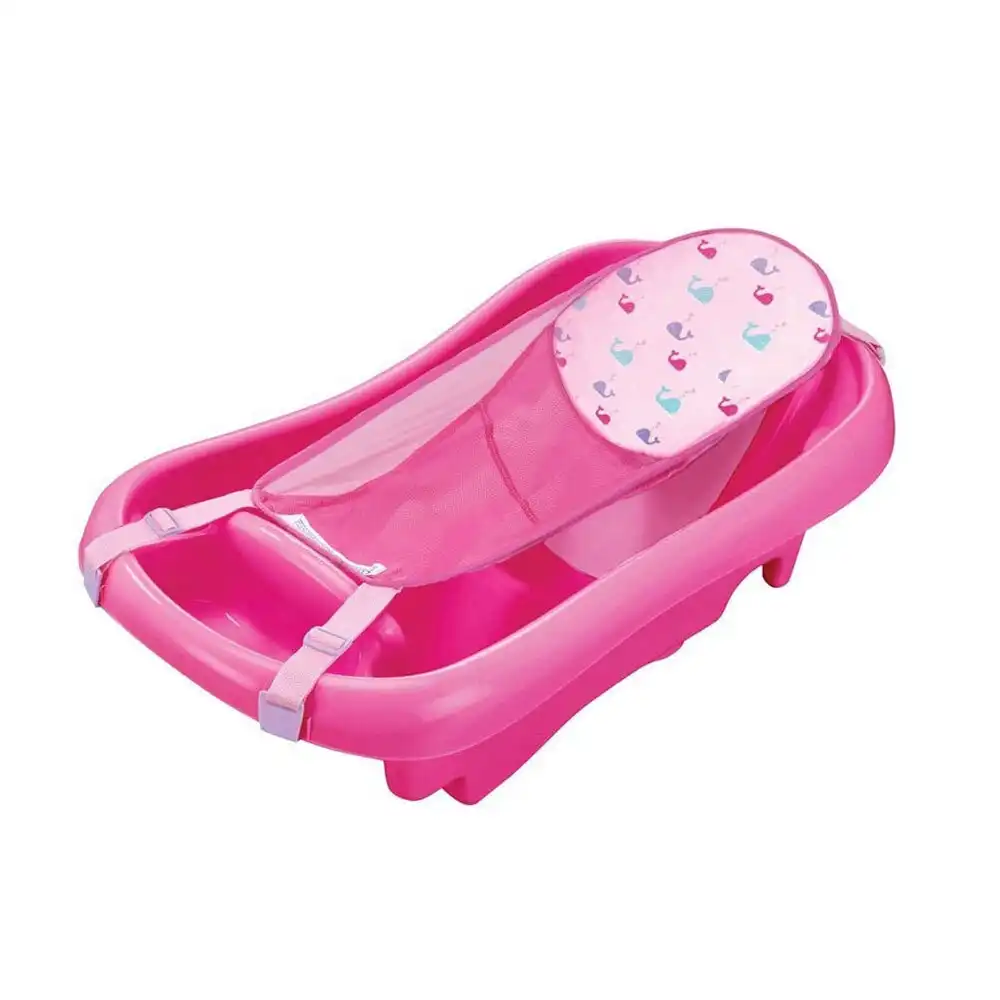 The First years Newborn to Toddler Bath Tub w/ Sling Baby/Infant Bathing Pink