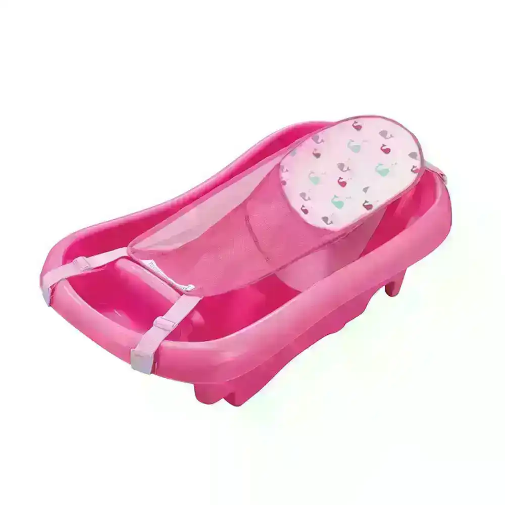 The First years Newborn to Toddler Bath Tub w/ Sling Baby/Infant Bathing Pink