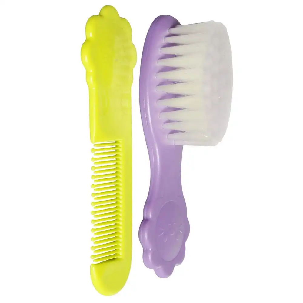 PIGEON Comb & Brush Set Soft Nylon Bristles for Baby/Infant/Kids Hair Grooming