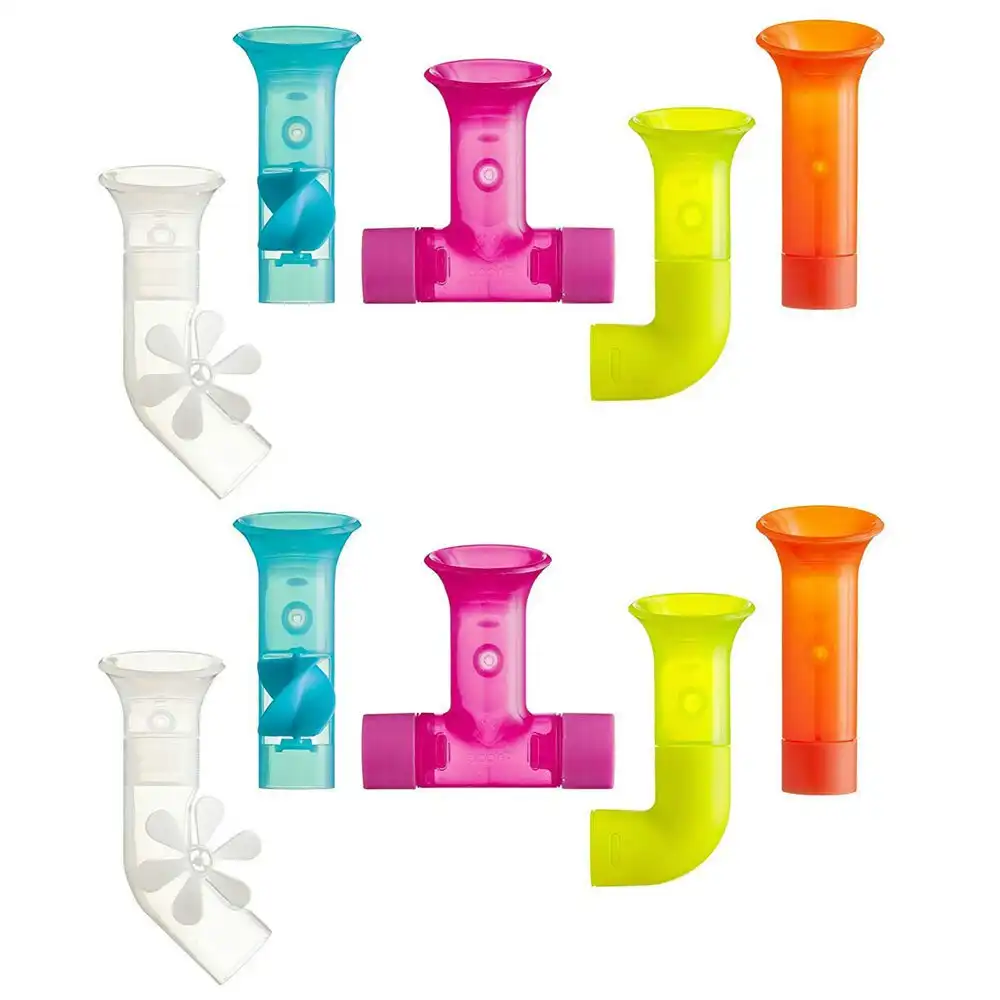 Boon 10pc Pipes Building Bath Toy Suction Set Tub/Shower Play/Fun Kids/Toddler