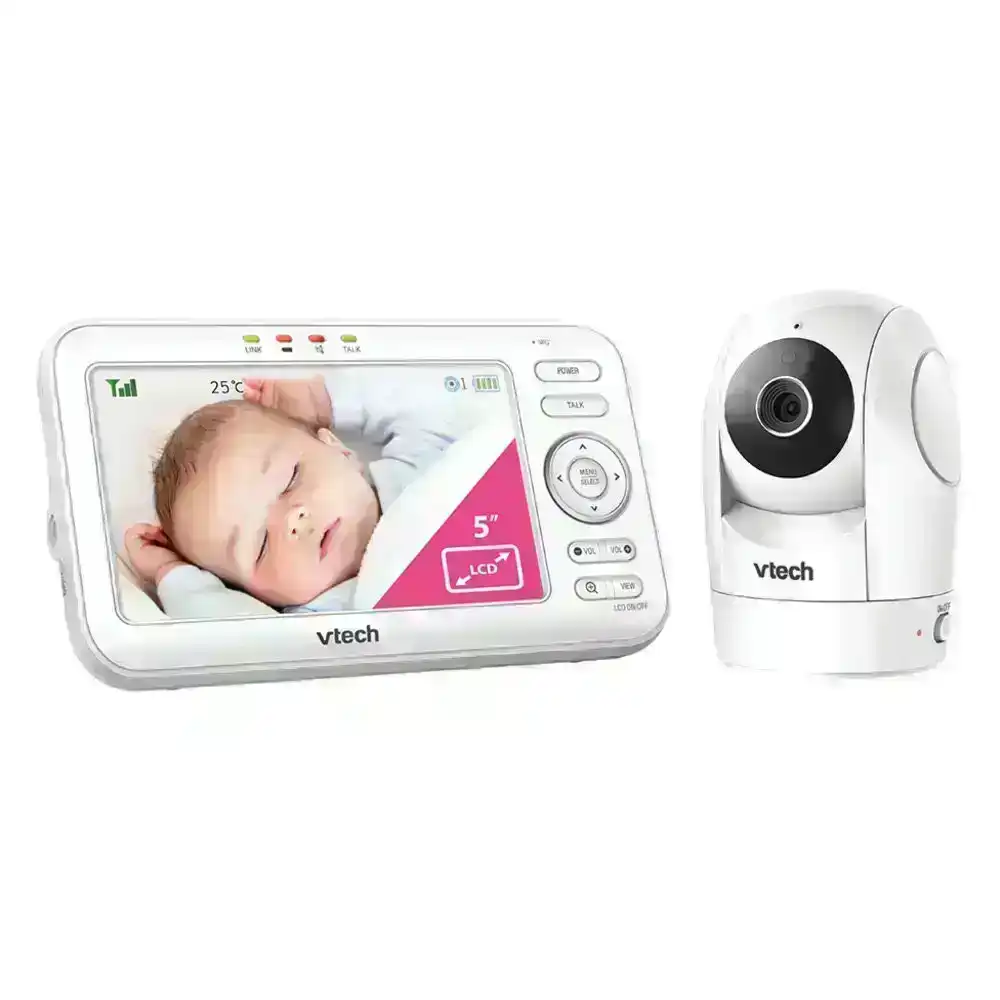 VTech BM5500 5" Digital Baby Monitor Pan/Tilt Video/ 2-way Audio Infant Safety