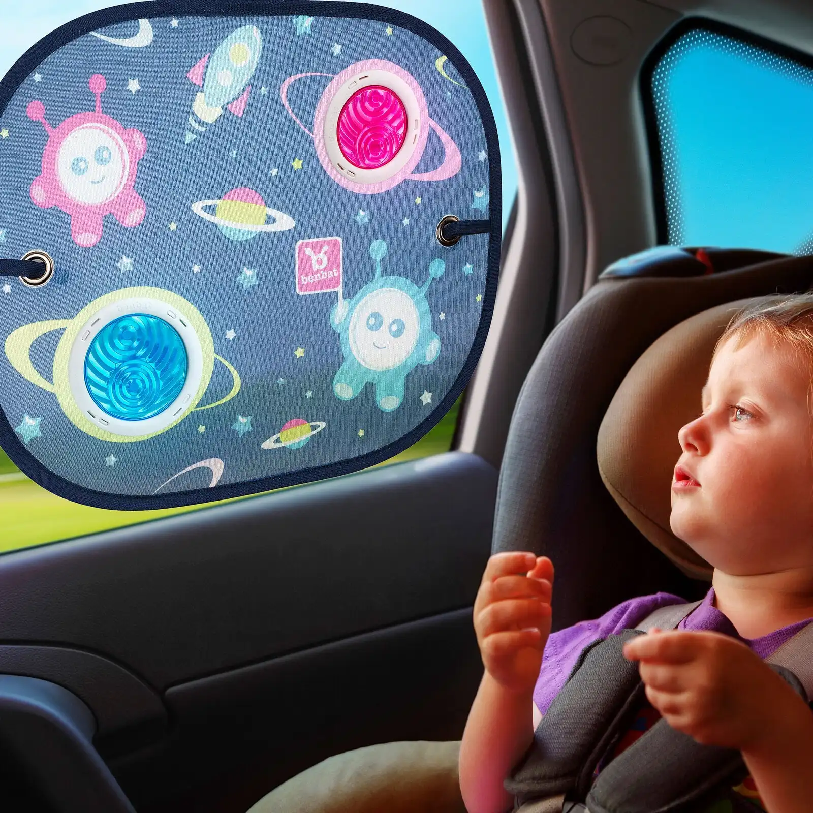 1PK Benbat Bubble Dreams Sunshade Baby 0m+ Sunshade Car Seat Window Shield Cover