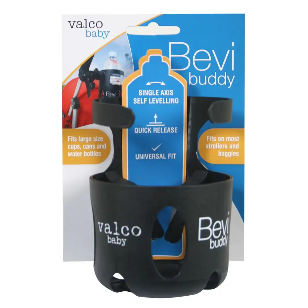 Valco Baby Universal Bevi Buddy Storage 1.5L Cup Holder for Pram/Stroller Black