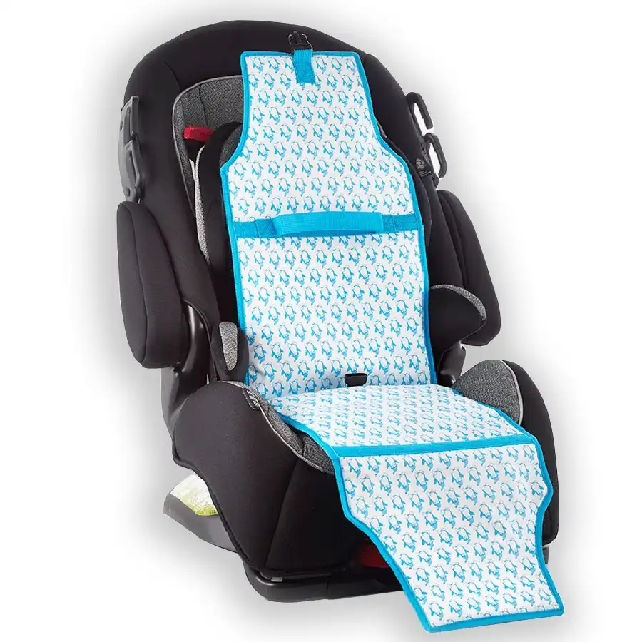 Cool Carats 101cm Car Seat Cooler Accessory for Baby/Infant/Kids Blue Penguins