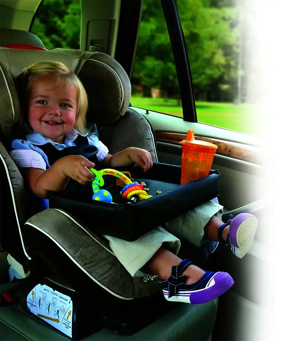 Playette Baby/Toddlers Travel Snack/Playing Car Lap Tray w/ Elastic Loop Black