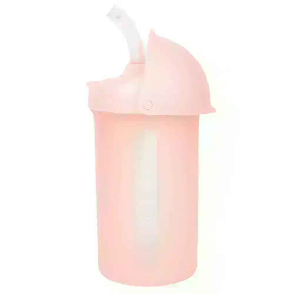 Boon Swig 270ml Water Bottle Sippy Cup w/ Silicone Straw Baby/Toddler 6m+ Blush