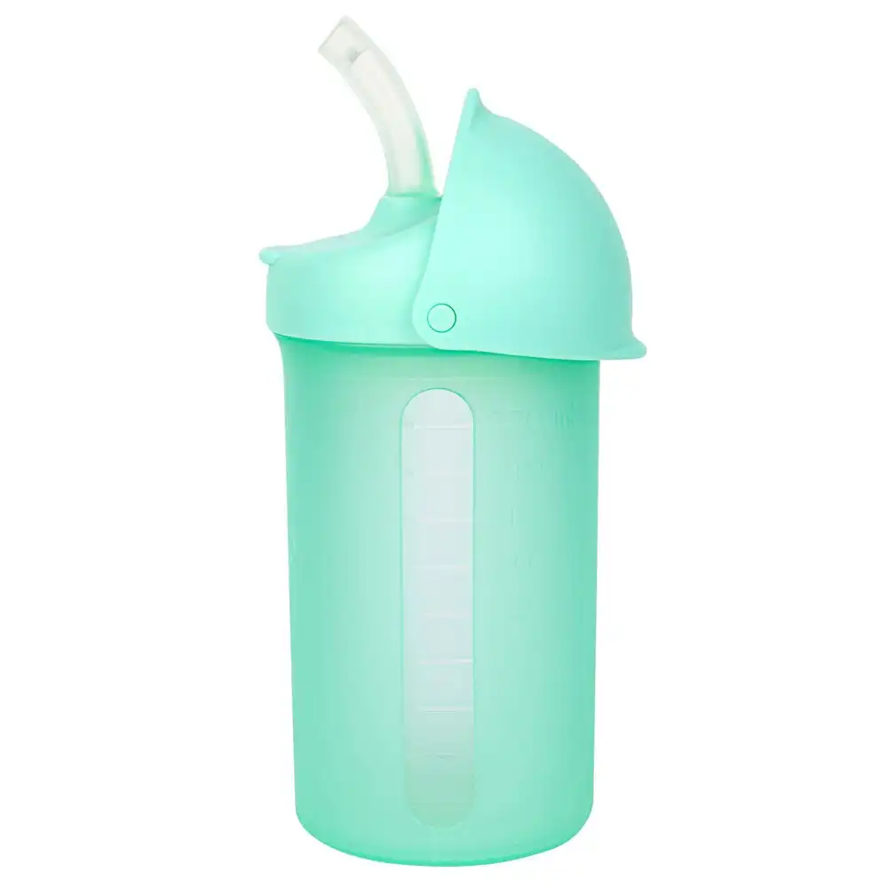 Boon Swig 270ml Water Bottle Sippy Cup w/ Silicone Straw Baby/Toddler 6m+ Mint