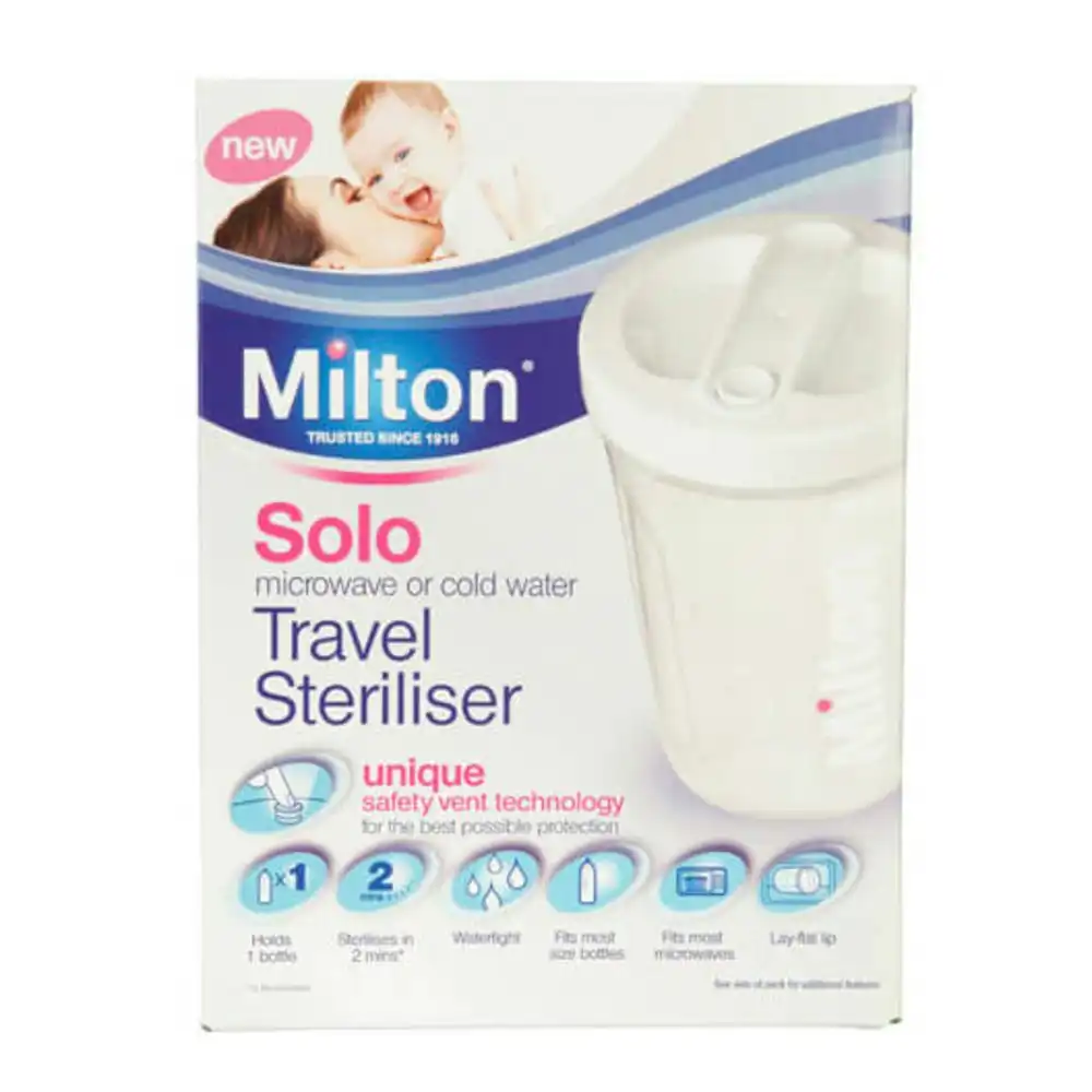 Milton Solo Travel Baby Feeding Bottle Steriliser Microwave or Cold Water