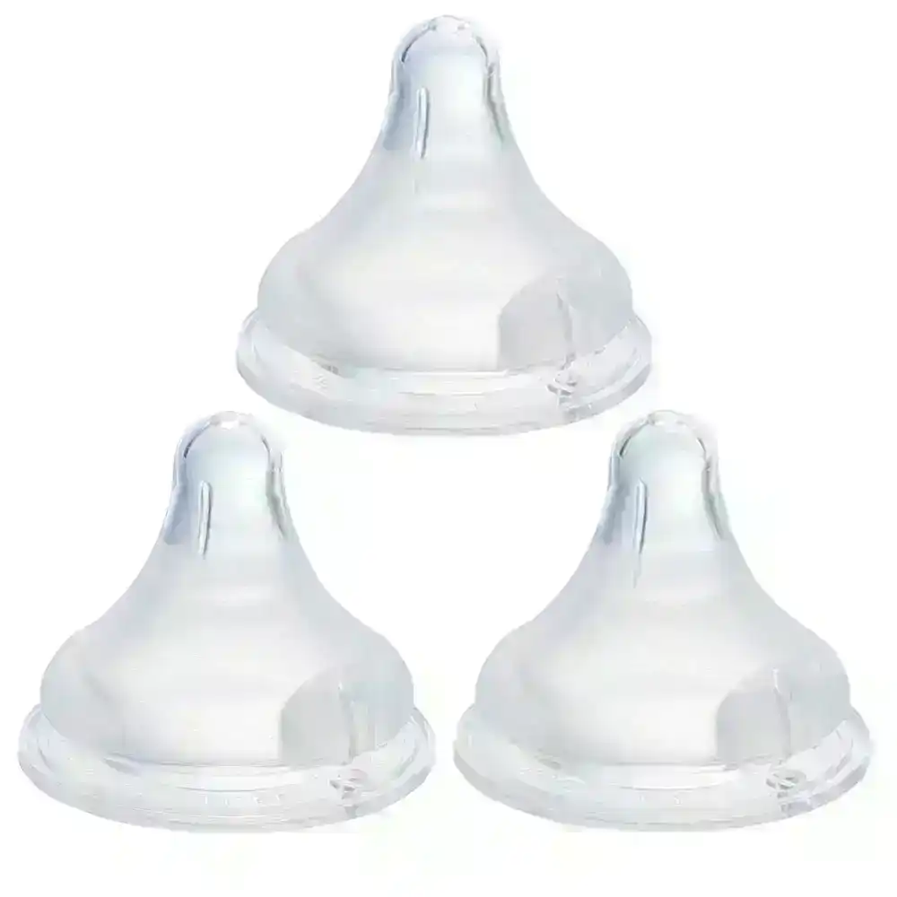 3pc PIGEON Softouch Peristaltic Wide Neck Silicone Teat SS 0m+ f/ Baby/Newborn