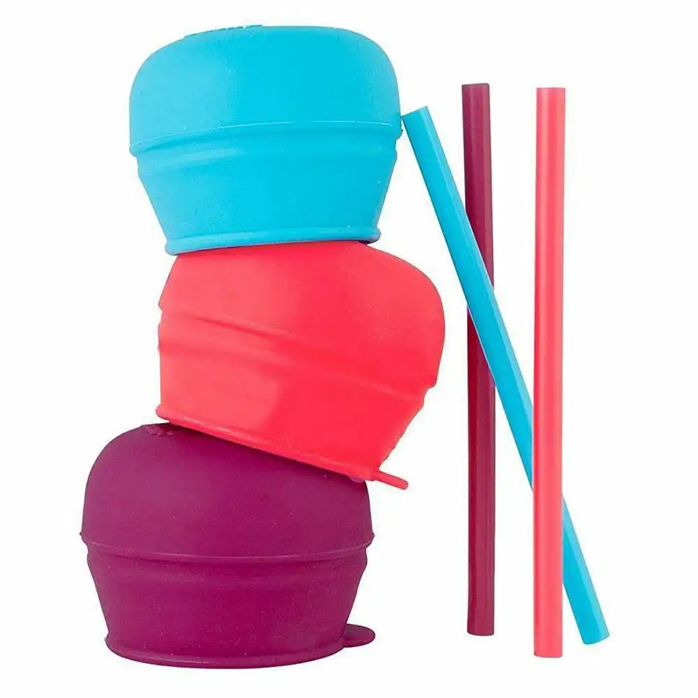 3pc Boon Snug Straw Baby/Girl/12m+/Infant Universal Cup Cover/Lid Pink/Blue/PP