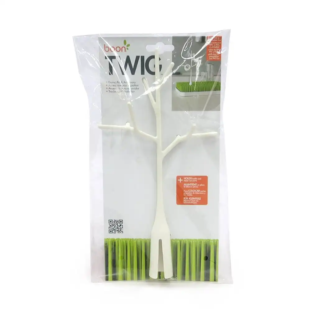 Boon Twig White Bottle Baby Drying Rack Accessory for Grass/Lawn Countertop