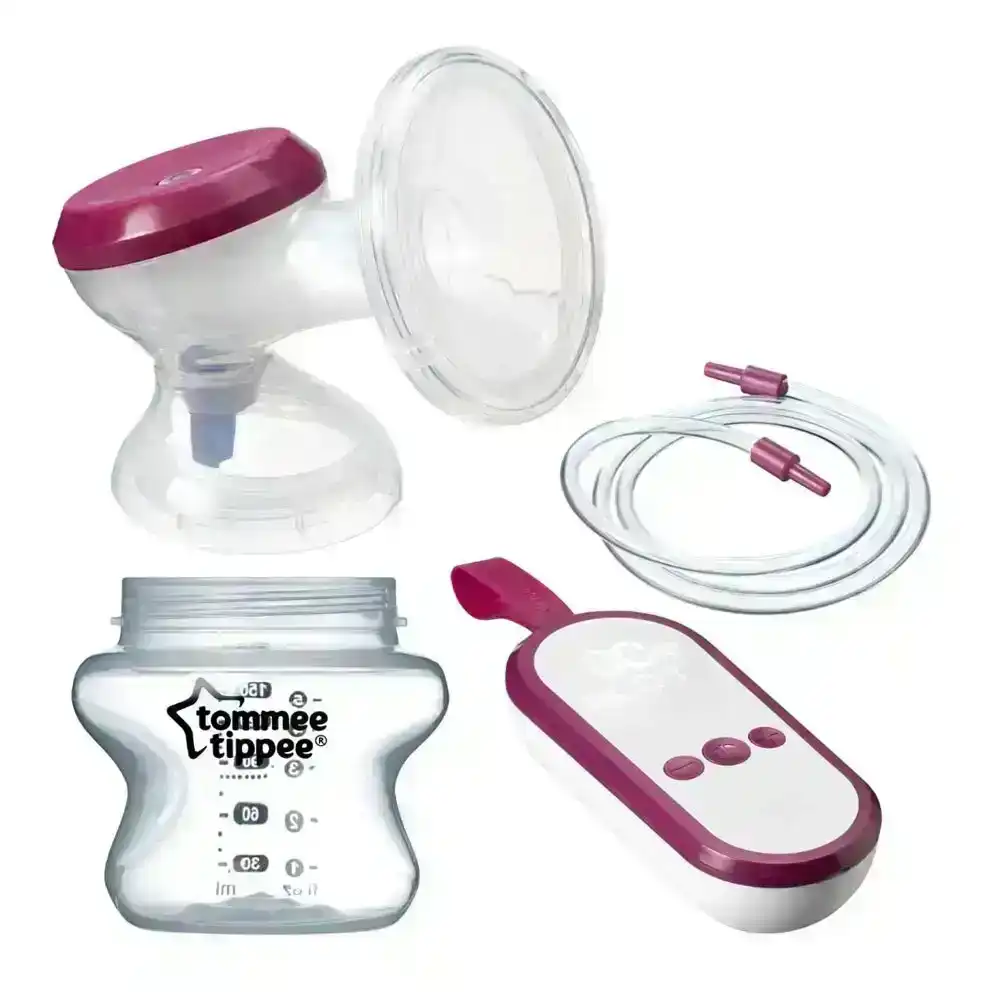 Tommee Tippee Baby Single Electric Breast Pump Milk Suction w/ 150ml Bottle