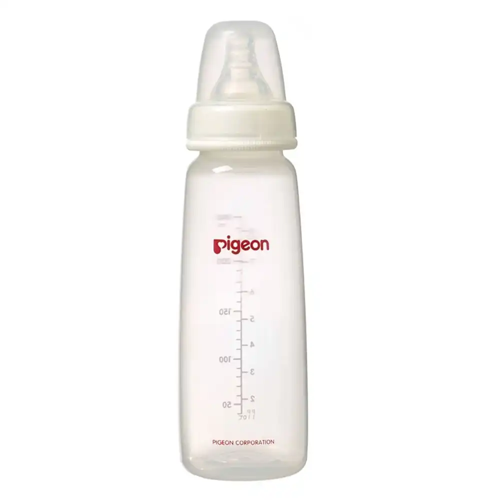 PIGEON Flexible Peristaltic 4m+ Nipple M Round Hole Baby 240ml Feeding Bottle