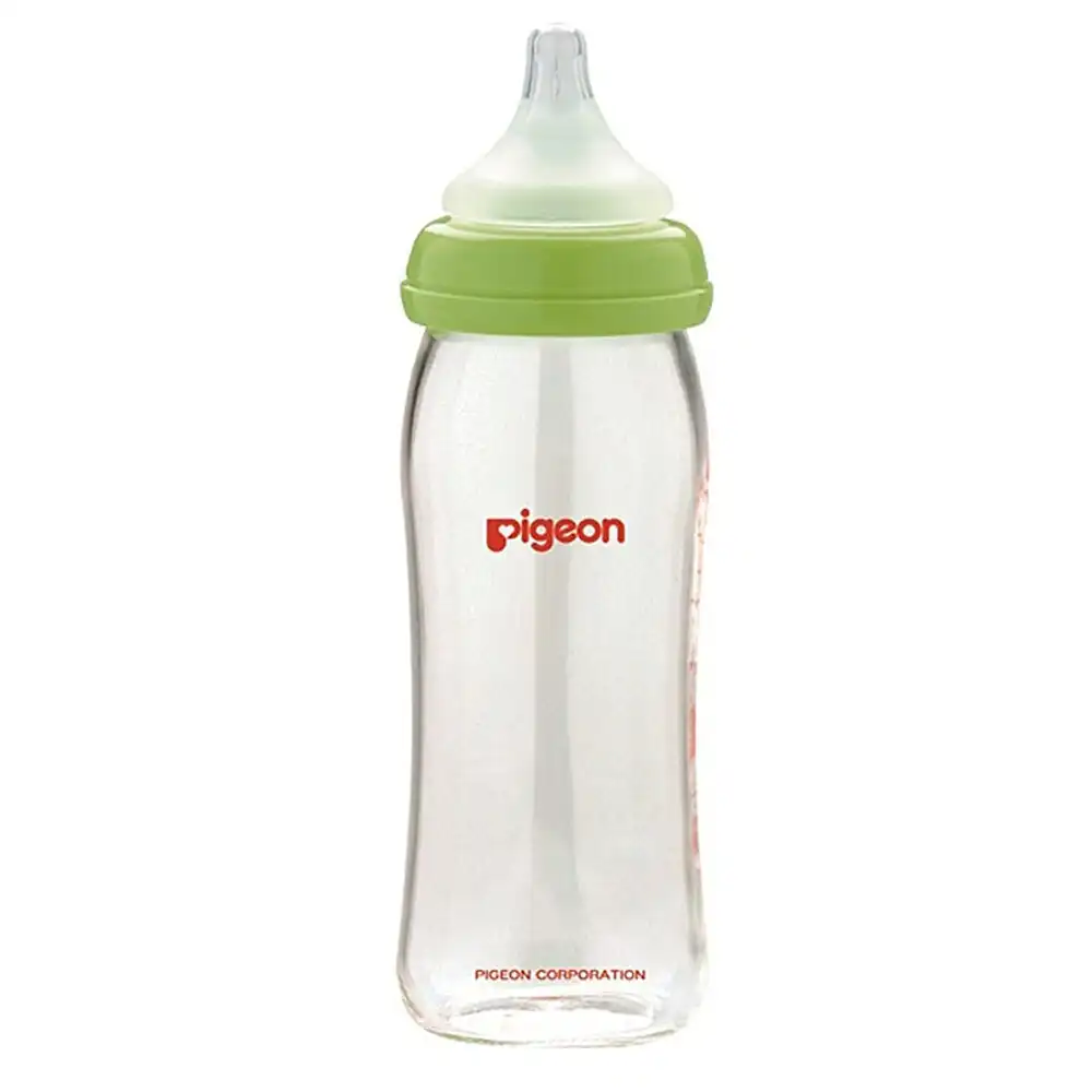 PIGEON Softouch Glass Peristaltic Plus Feeding Bottle 240ml w/ M Teat Baby 3m+