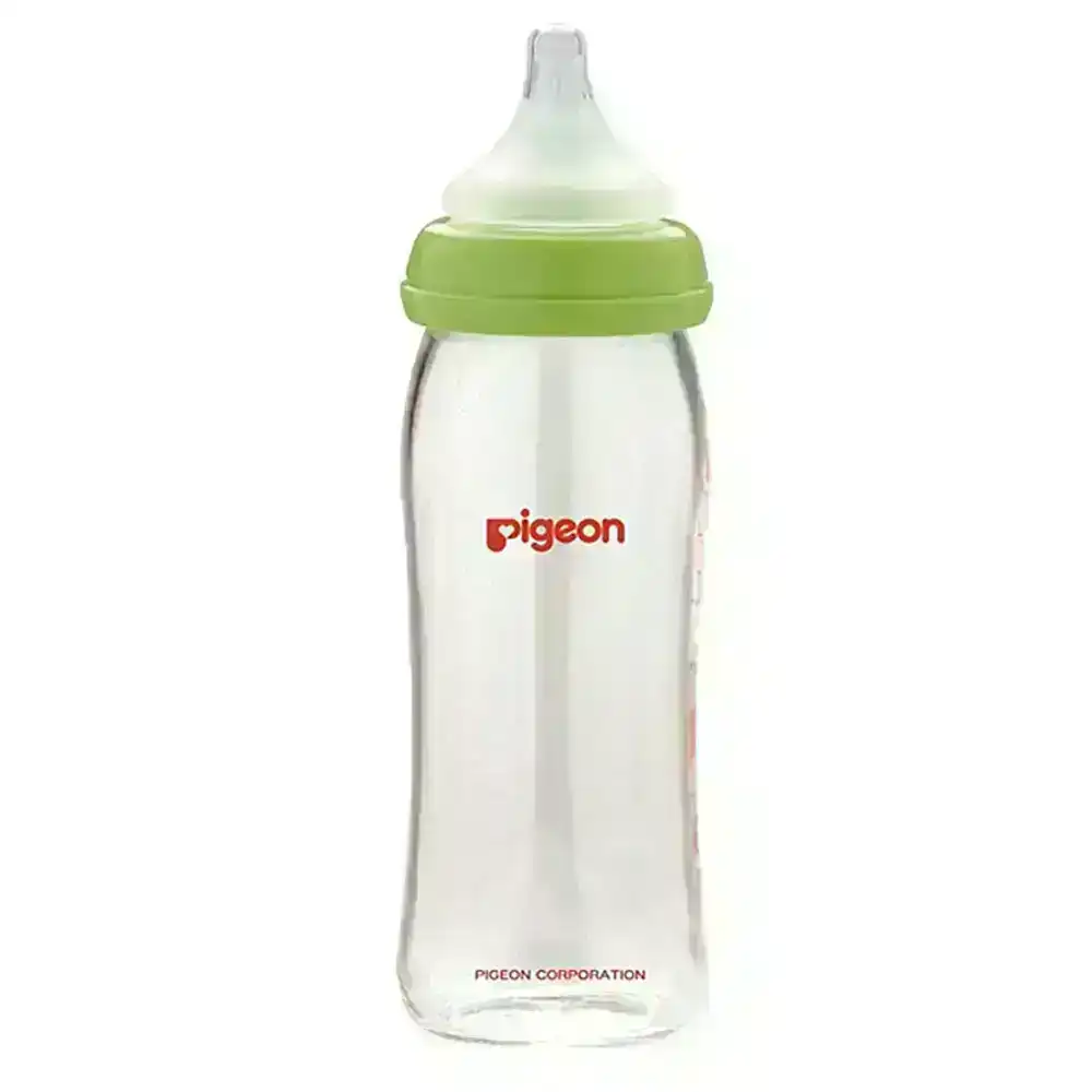 PIGEON Softouch Glass Peristaltic Plus Feeding Bottle 240ml w/ M Teat Baby 3m+